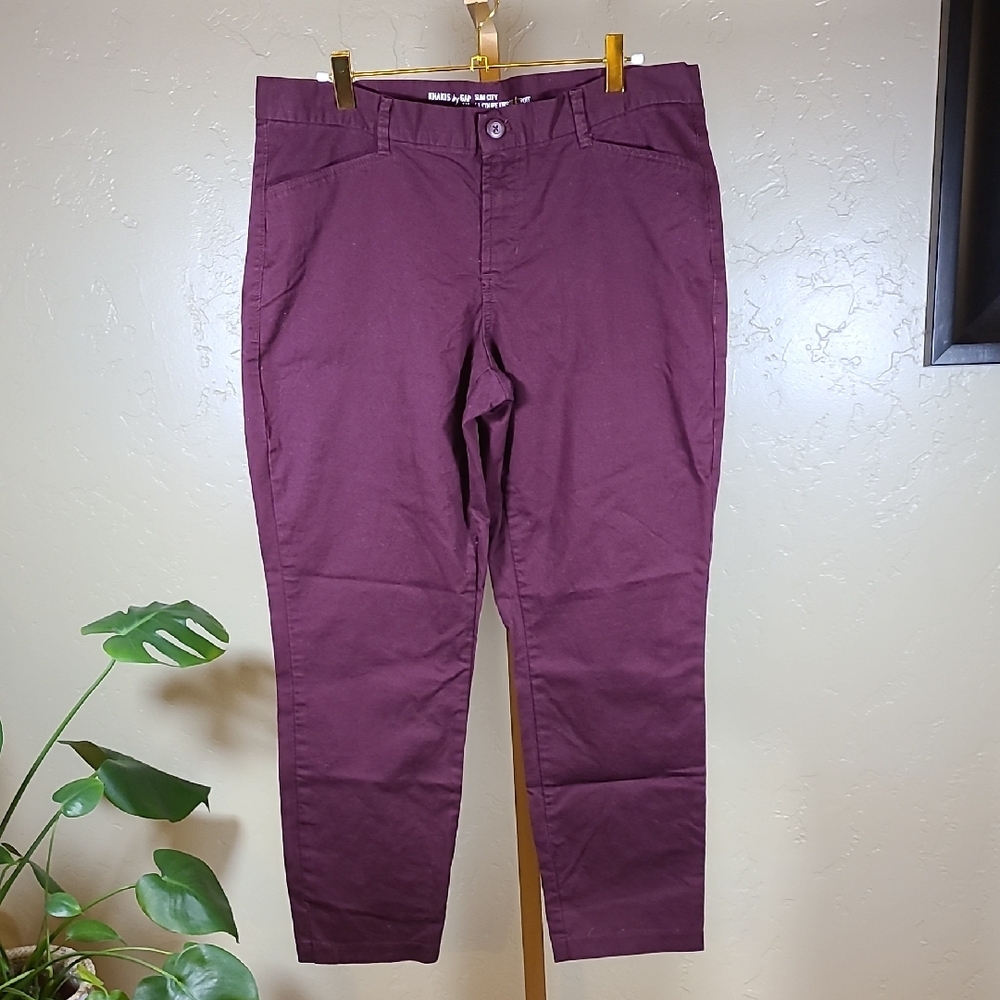 GAP Purple ‎ Dark Maroon Chinos  Cotton-Blend Jeans Size 12
